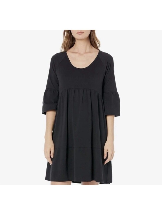 Pact Dresses & Skirts - Pact Revive Flutter Sleeve Dress Black Women’s Size M Lightweight Comfy EUC